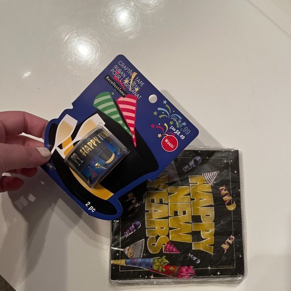 New Year’s Wasabi Tape Rolls and Cocktail Napkins Set (New) (Home/Holiday) - Picture 8 of 10